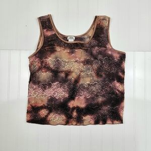*Vintage* 90s/Y2K lace tie-dye tank top